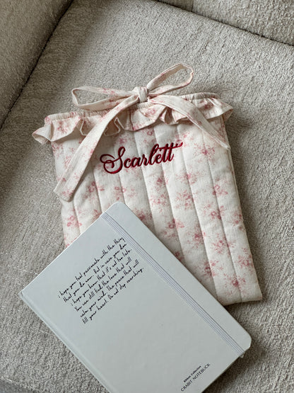 Book Sleeve - Poetic Bloom - Custom Name
