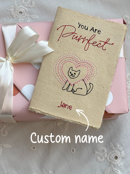Embroidered Love Card - Purrfect