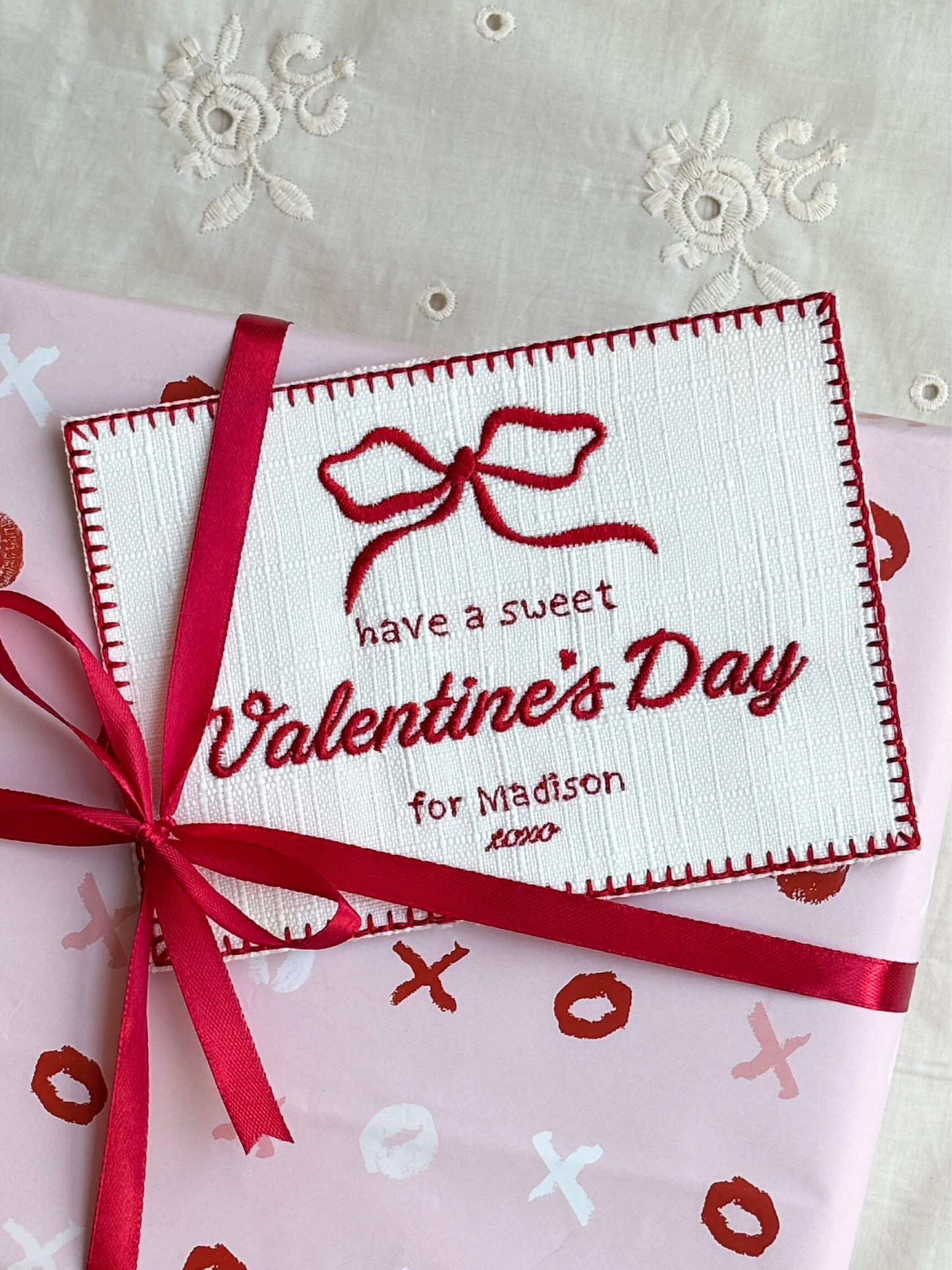 Embroidered Love Card - Sweet Valentines