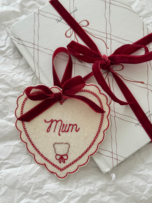 Embroidered Tag - Cherry Bear