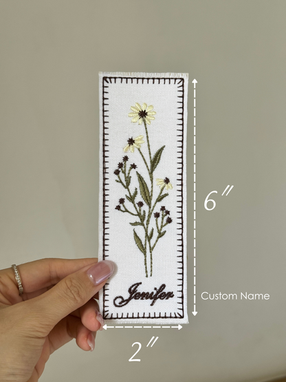 Embroidered Bookmark - Daisy