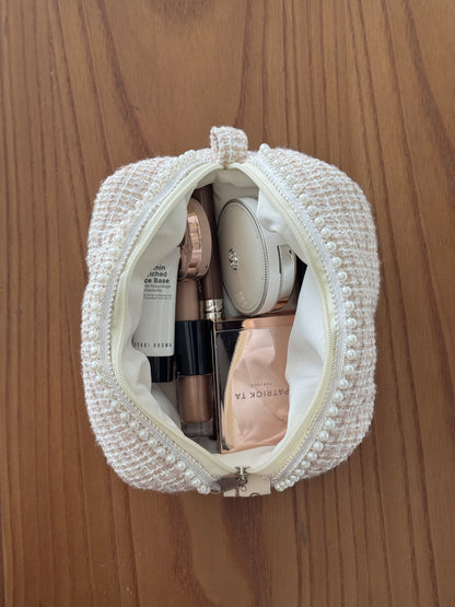 Makeup Pouch - Ivory Pearl - Custom Name