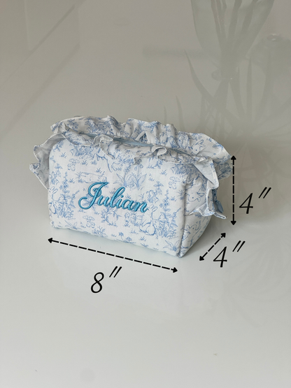 Makeup Pouch - Woodland Toile - Custom Name
