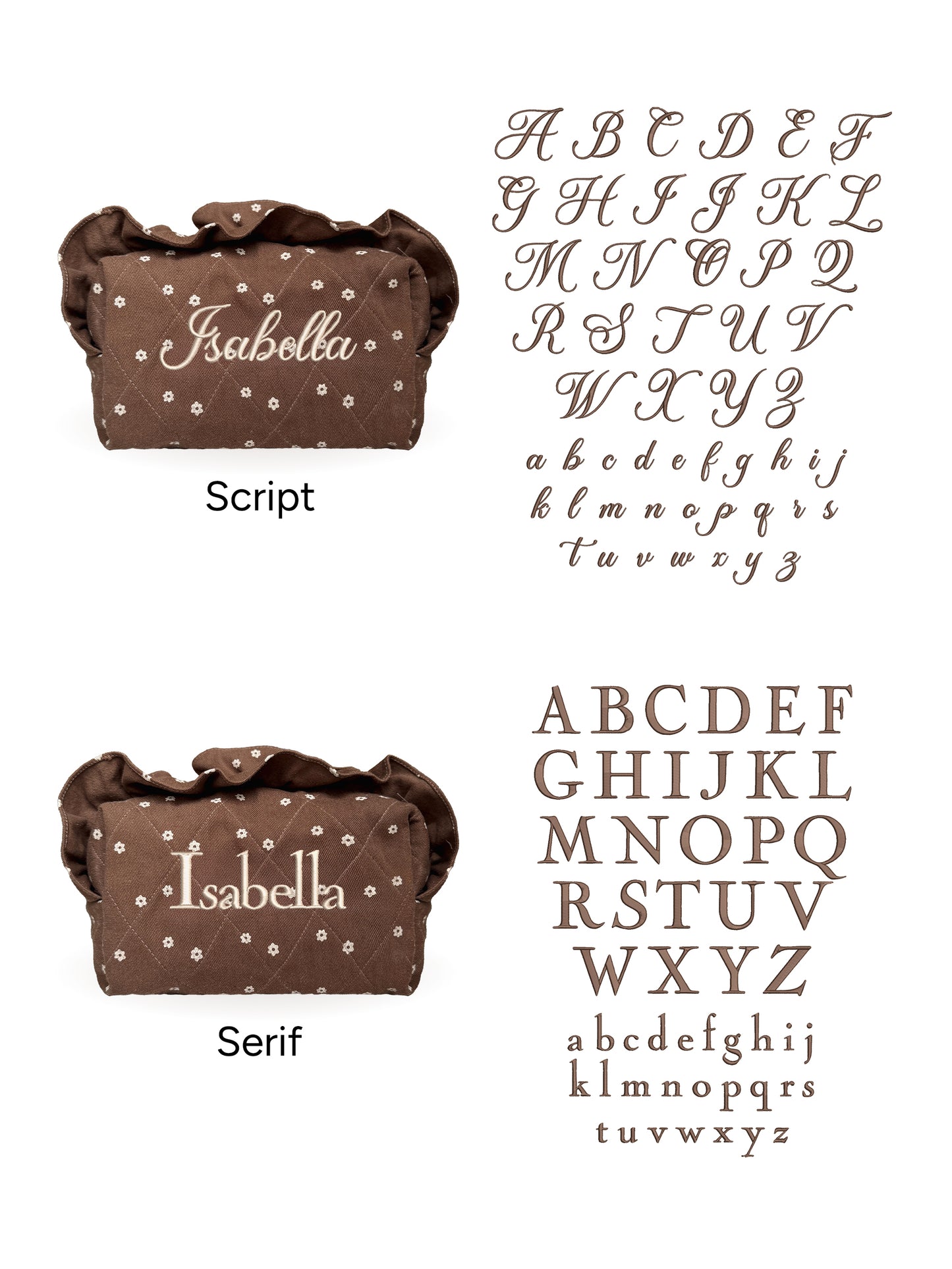 Makeup Pouch - Cocoa 2 - Custom Name