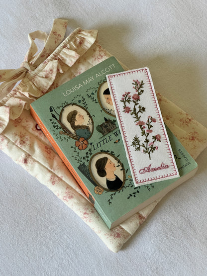 Embroidered Bookmark - Poetic Bloom