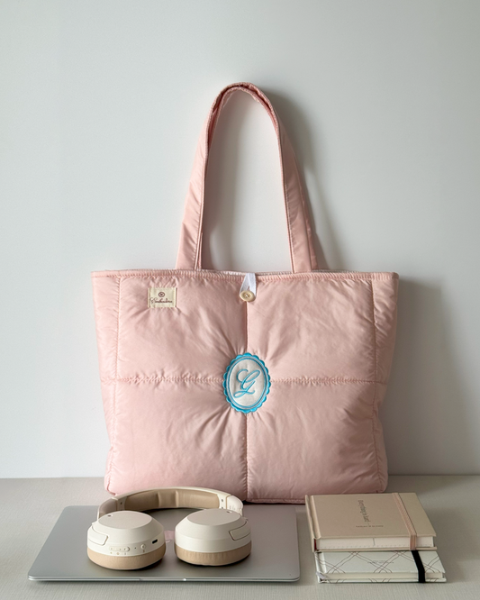 Quilted Bag - Blush Cloud - Custom Name