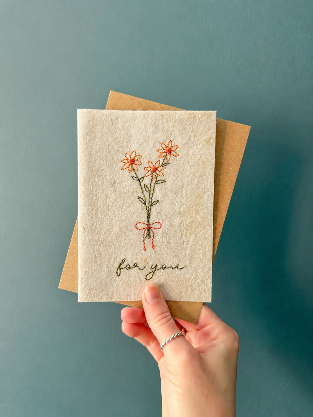 Embroidered Card - For You