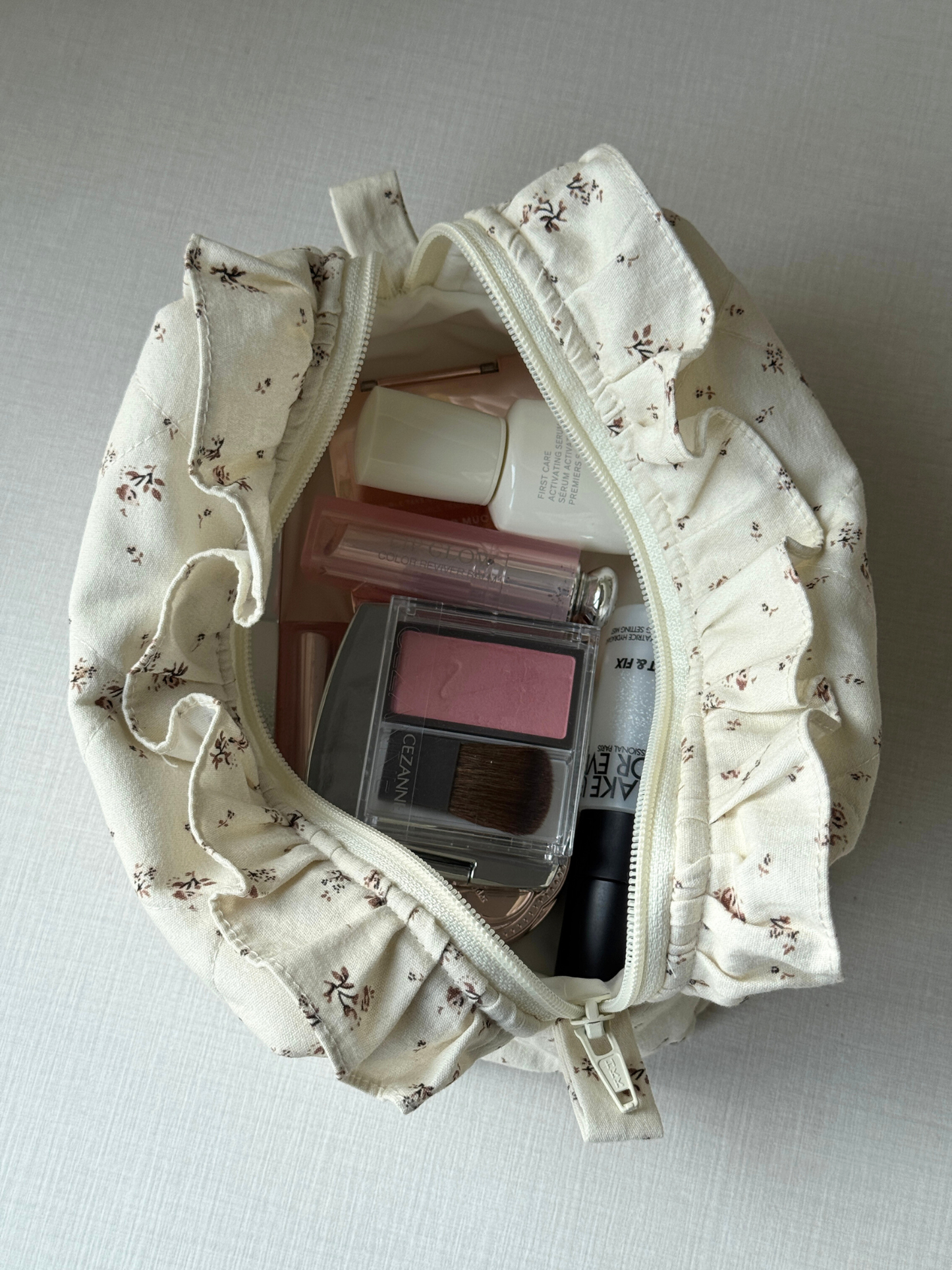 Makeup Pouch - Vintage Bloom - Custom Pet Image