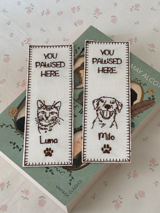 Embroidered Bookmark - Custom Pet Image