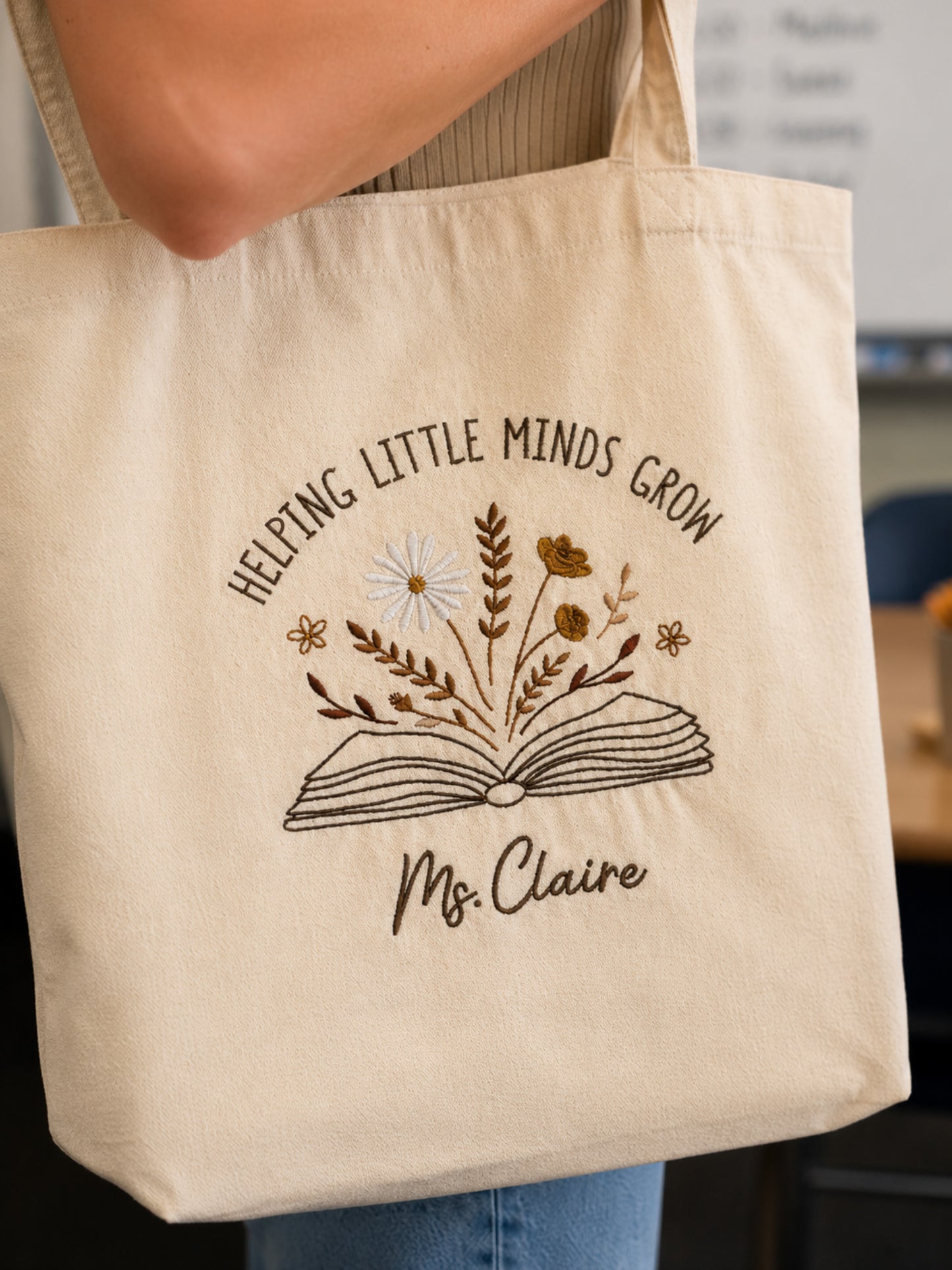 Tote - "Helping Little Minds Grow" - Customizable