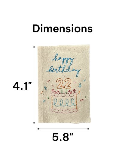 Embroidered Card - Happy Birthday