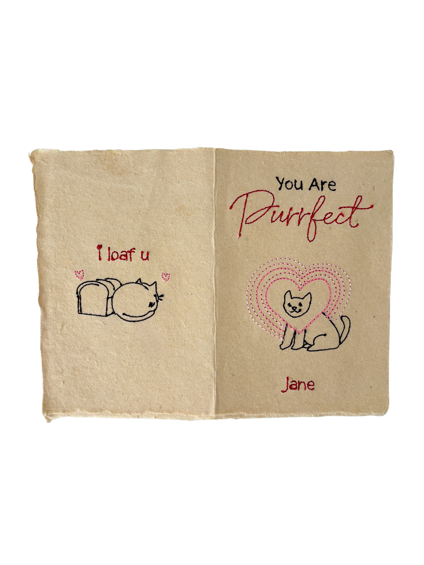 Embroidered Love Card - Purrfect