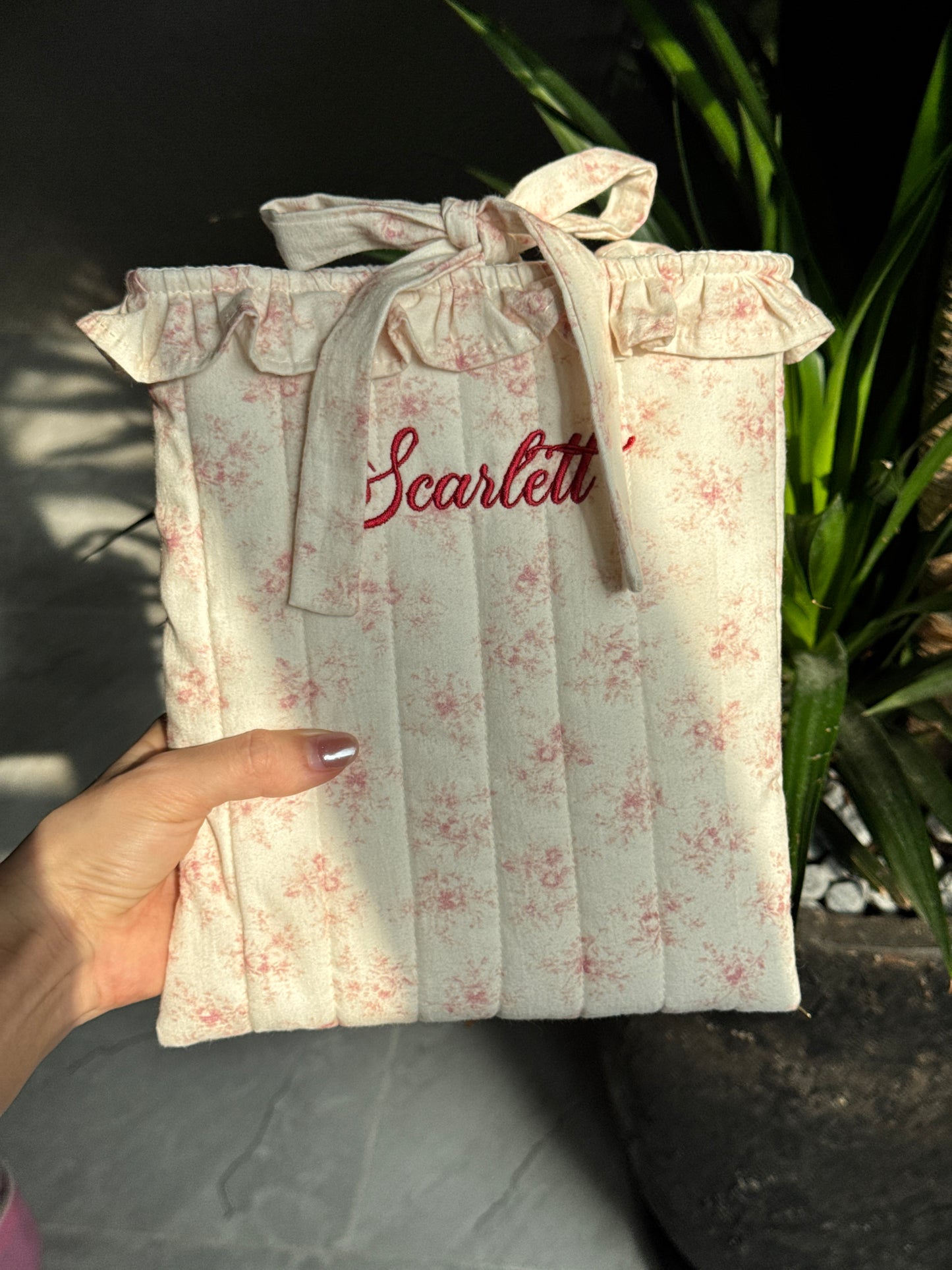 Book Sleeve - Poetic Bloom - Custom Name