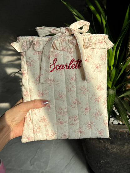 Book Sleeve - Poetic Bloom - Custom Name