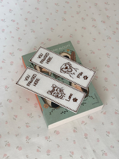 Embroidered Bookmark - Custom Pet Image