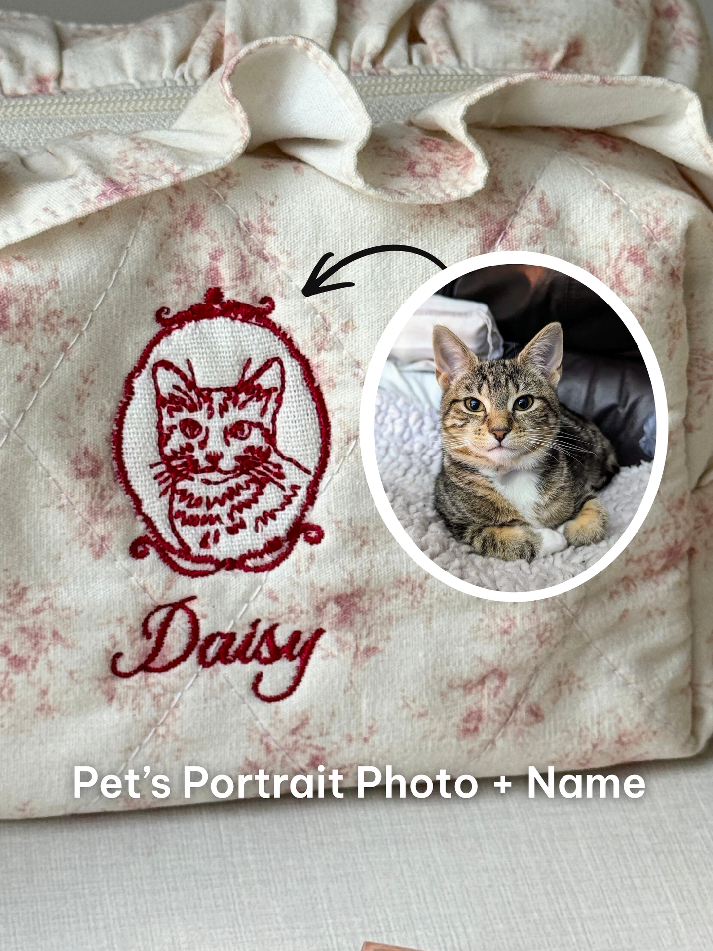 Makeup Pouch - Poetic Bloom - Custom Pet Image