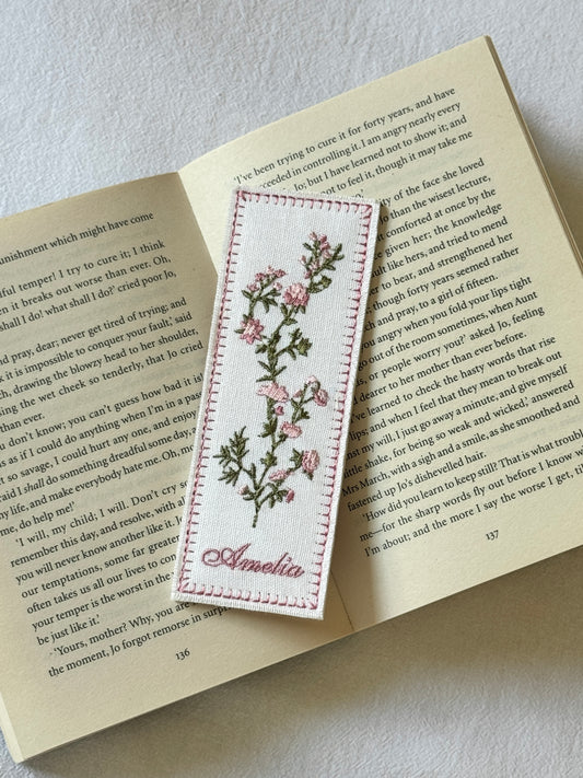 Embroidered Bookmark - Poetic Bloom