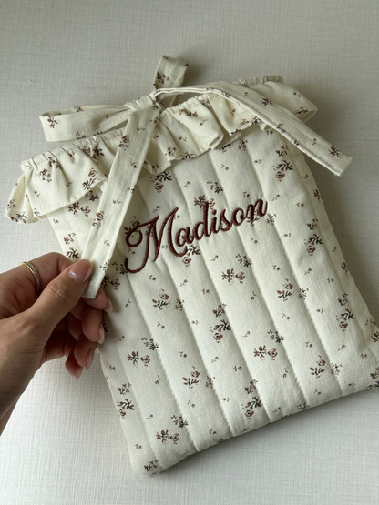 Book Sleeve - Vintage Bloom - Custom Name