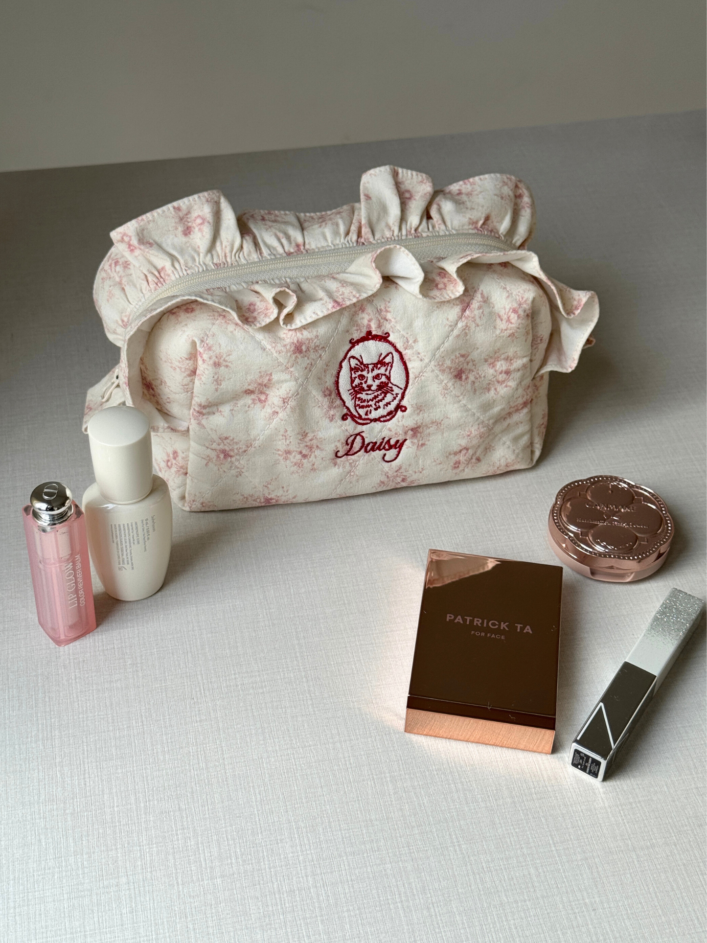 Makeup Pouch - Poetic Bloom - Custom Pet Image