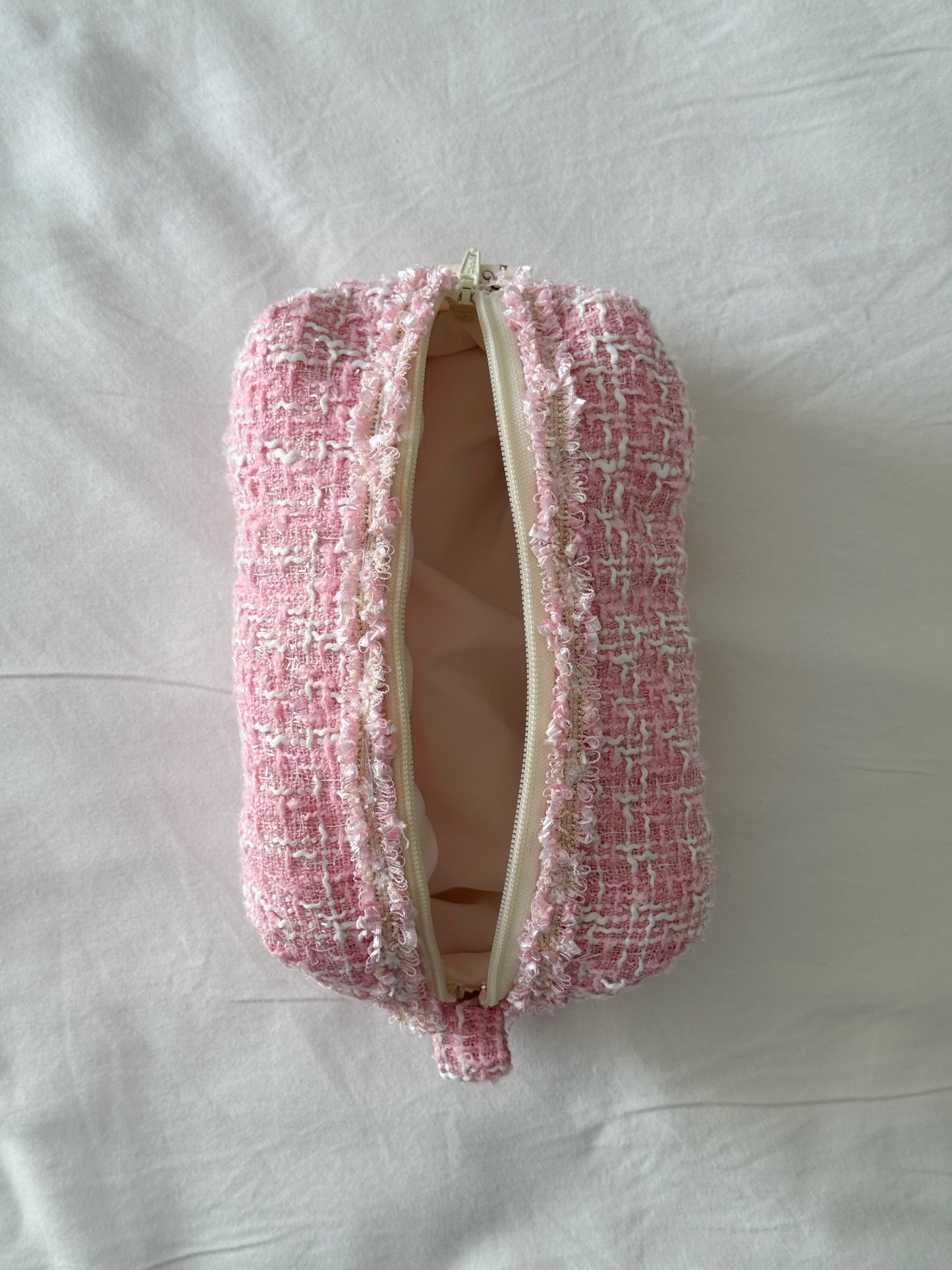 Makeup Pouch - Blush Tweed - Custom Name