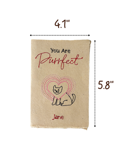 Embroidered Love Card - Purrfect