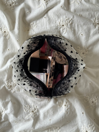 Makeup Pouch - Pretty in Lace - Custom Name