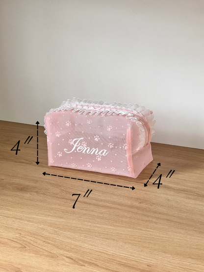 Makeup Pouch - Blush Secret 1 - Custom Name