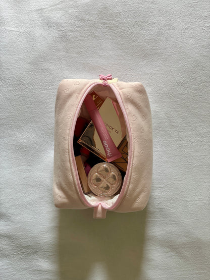Makeup Pouch - Soft Heart - Custom Name