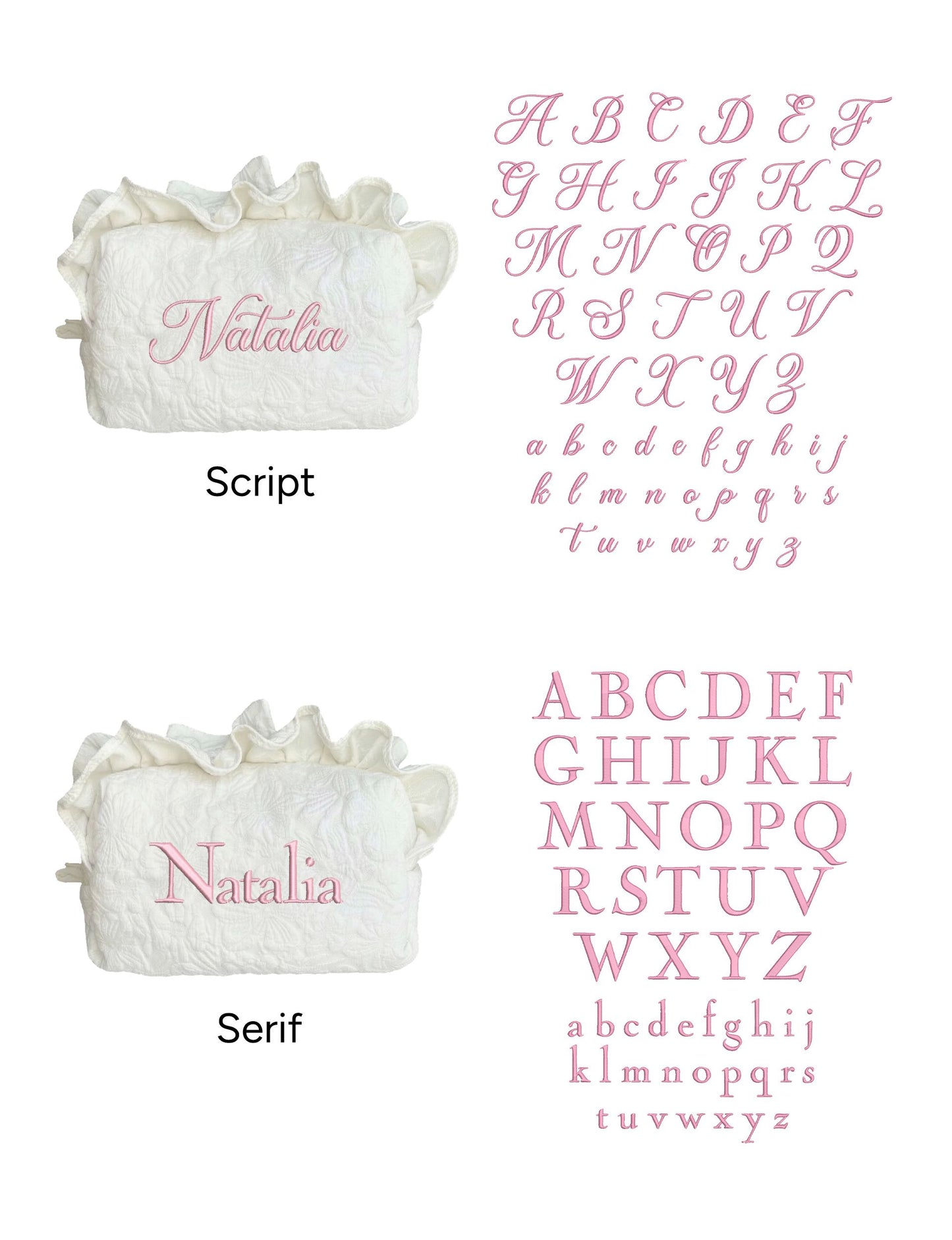 Makeup Pouch - White Garden 2 - Custom Name