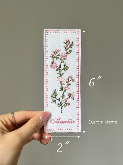 Embroidered Bookmark - Poetic Bloom