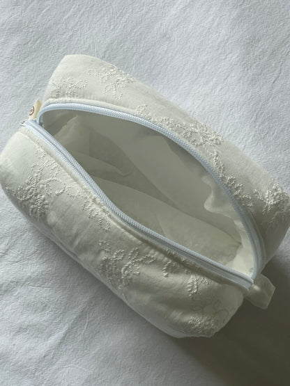 Makeup Pouch - White Bloom