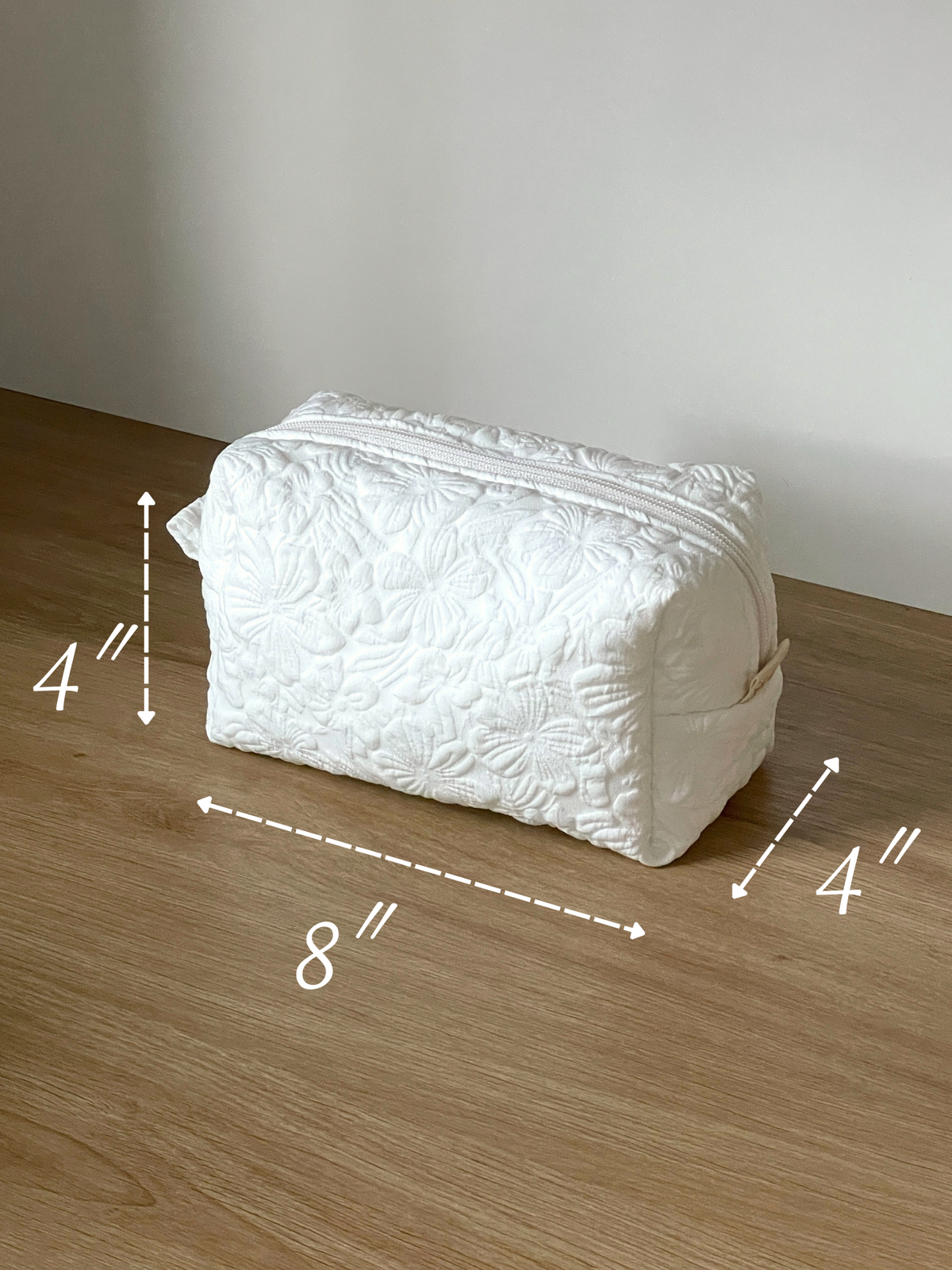 Makeup Pouch - White Garden