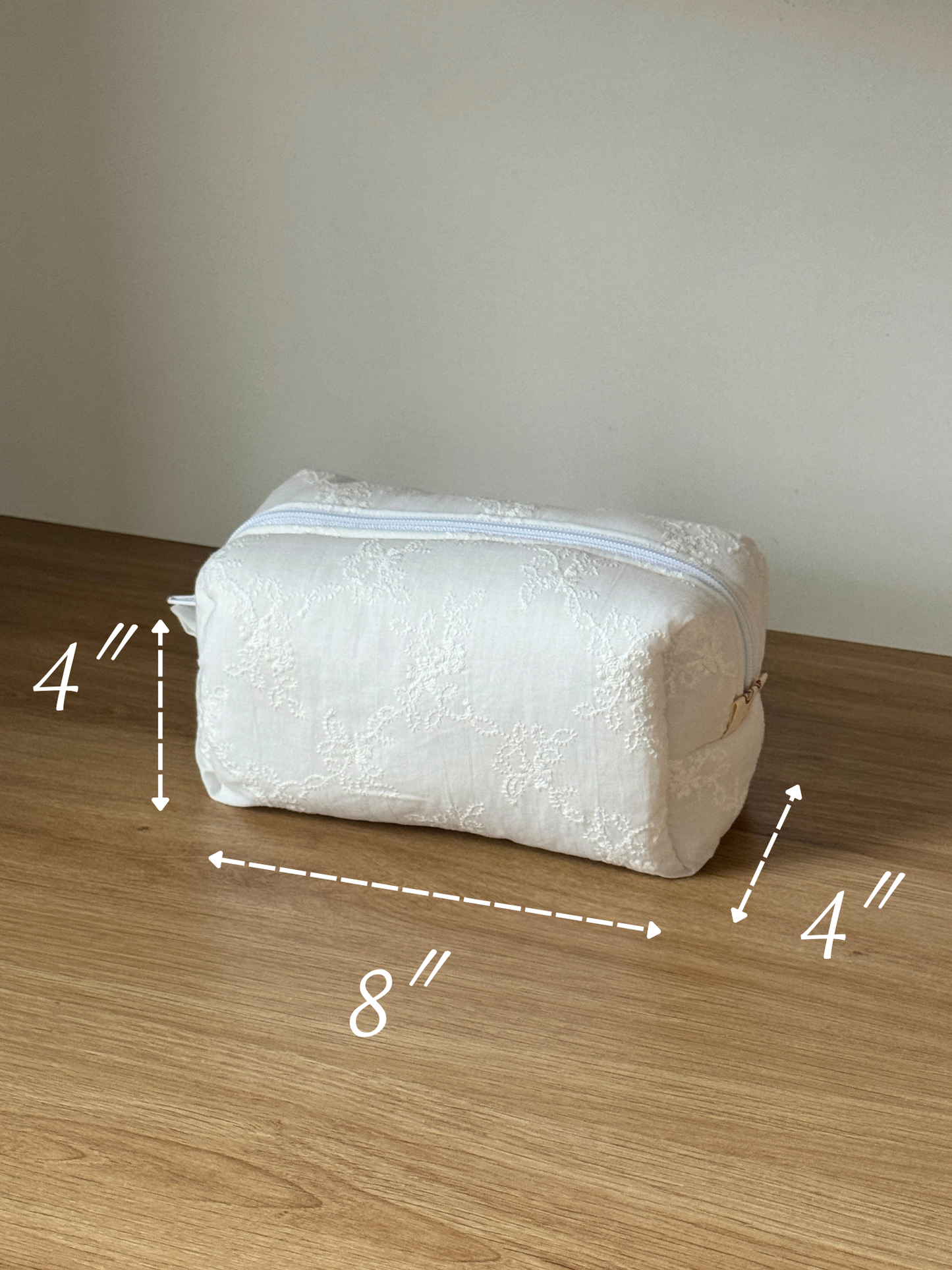 Makeup Pouch - White Bloom