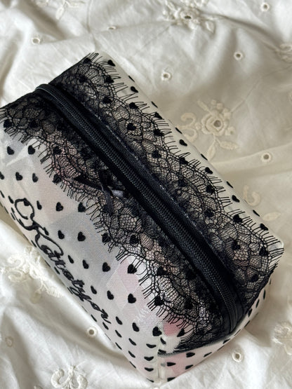 Makeup Pouch - Pretty in Lace - Custom Name
