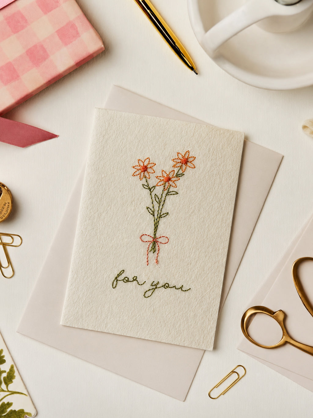 Embroidered Card - For You