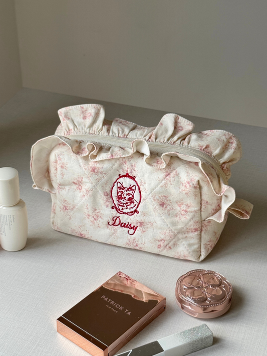 Makeup Pouch - Poetic Bloom - Custom Pet Image