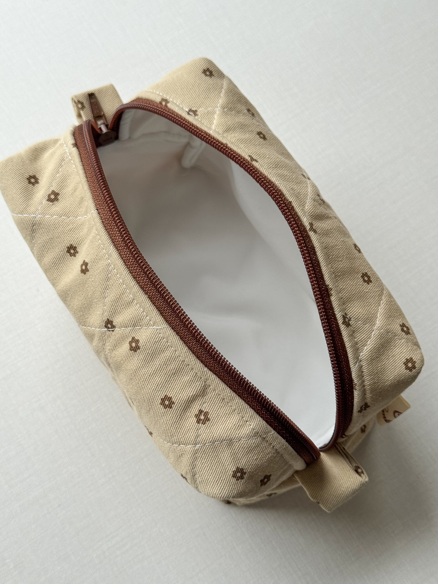 Makeup Pouch - Cappuccino - Custom Name