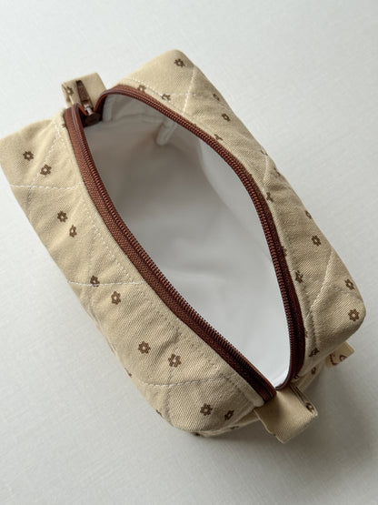 Makeup Pouch - Cappuccino - Custom Name