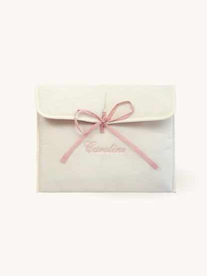 Personalized Laptop Sleeve with Embroidered Name & Bow  - 13 inches