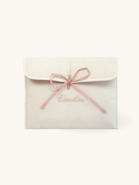 Personalized Laptop Sleeve with Embroidered Name & Bow  - 13 inches