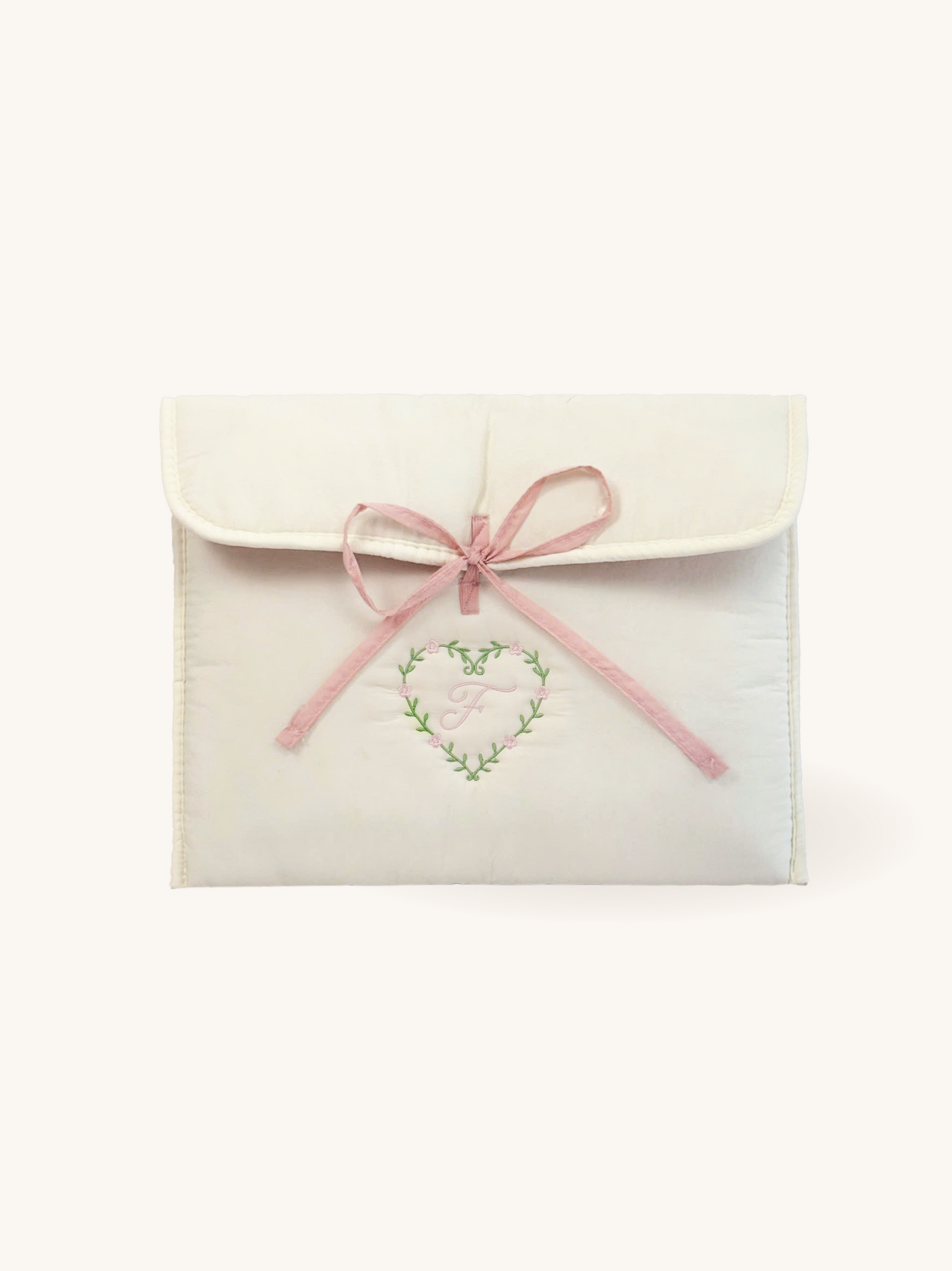 Personalized Laptop Sleeve with Embroidered Monogram & Bow - 13 inches