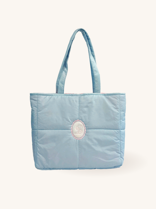 Personalized Puffer Shoulder Bag with Monogram Embroidery - 18x15 inches