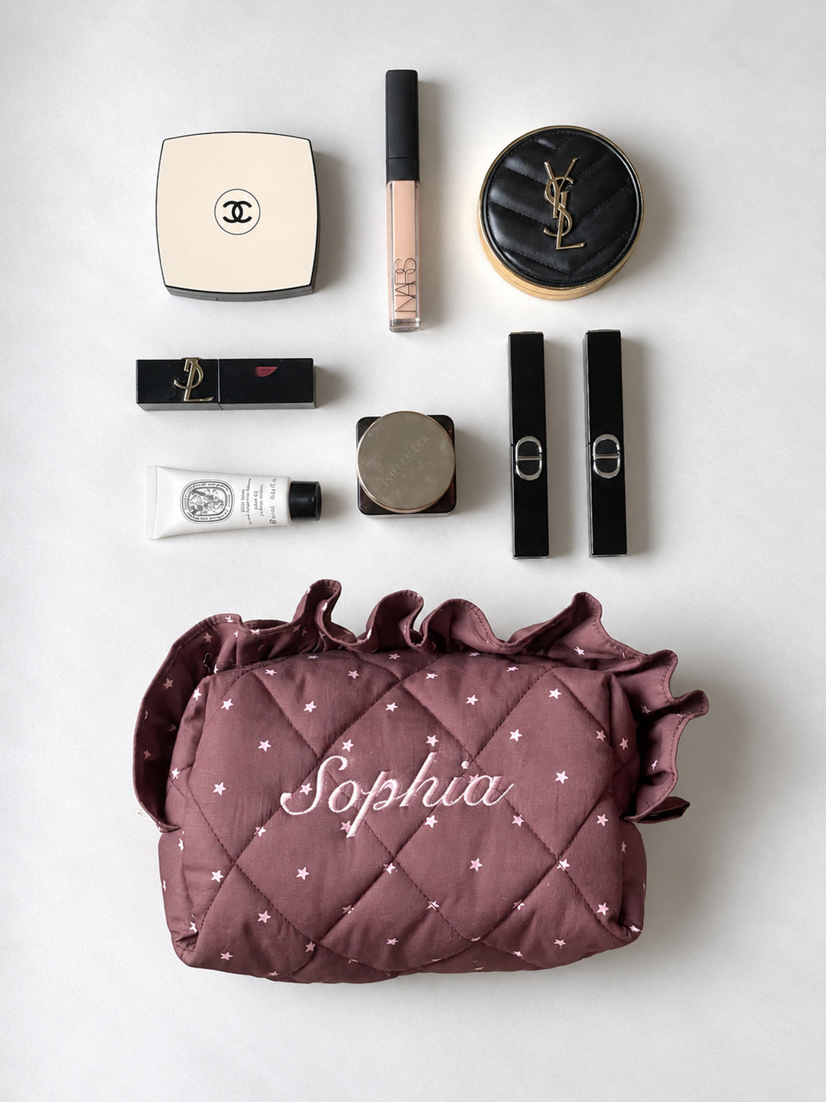 Makeup Pouch - Celestial Ruffle - Custom Name