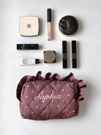 Makeup Pouch - Celestial Ruffle - Custom Name