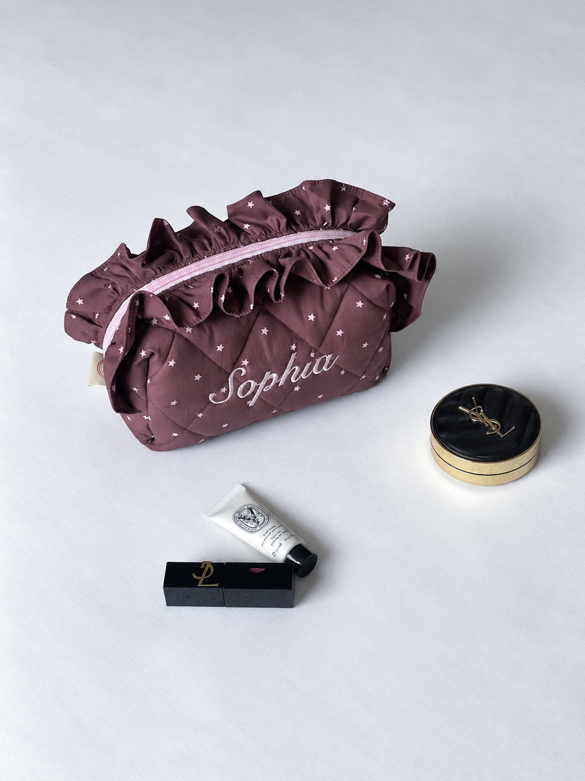 Makeup Pouch - Celestial Ruffle - Custom Name
