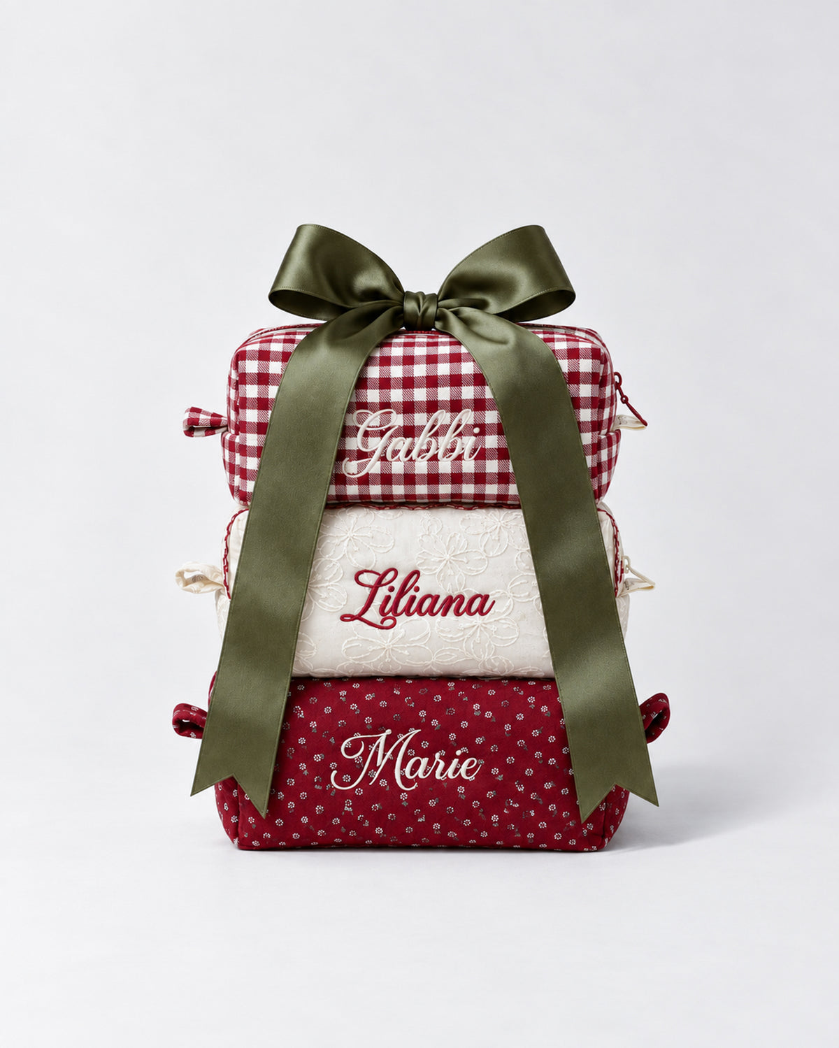 Makeup Pouch - Ivory Garden - Custom Name