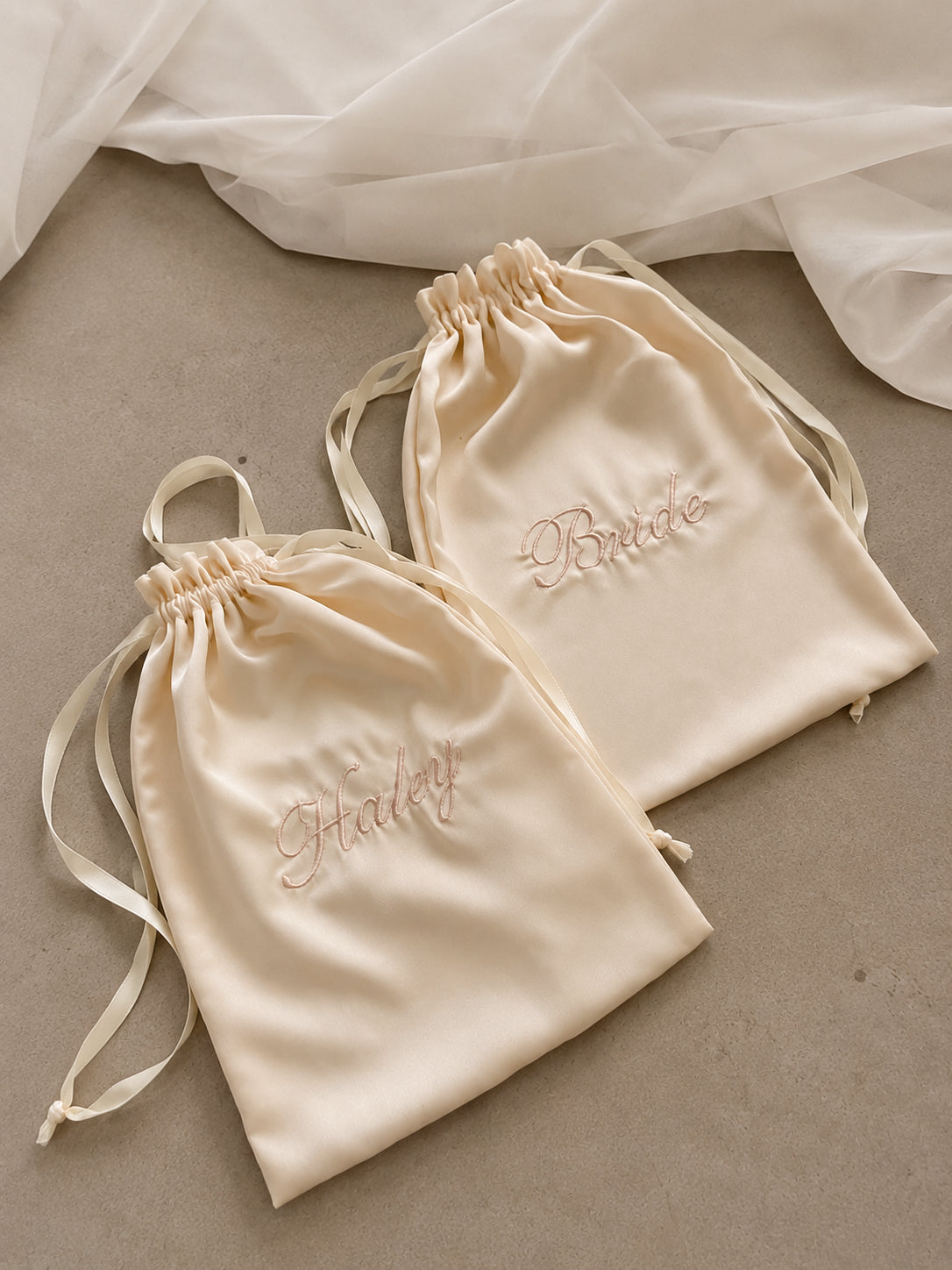 Silk Drawstring Bag - Custom Name