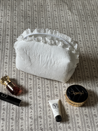 Makeup Pouch - White Bloom 2