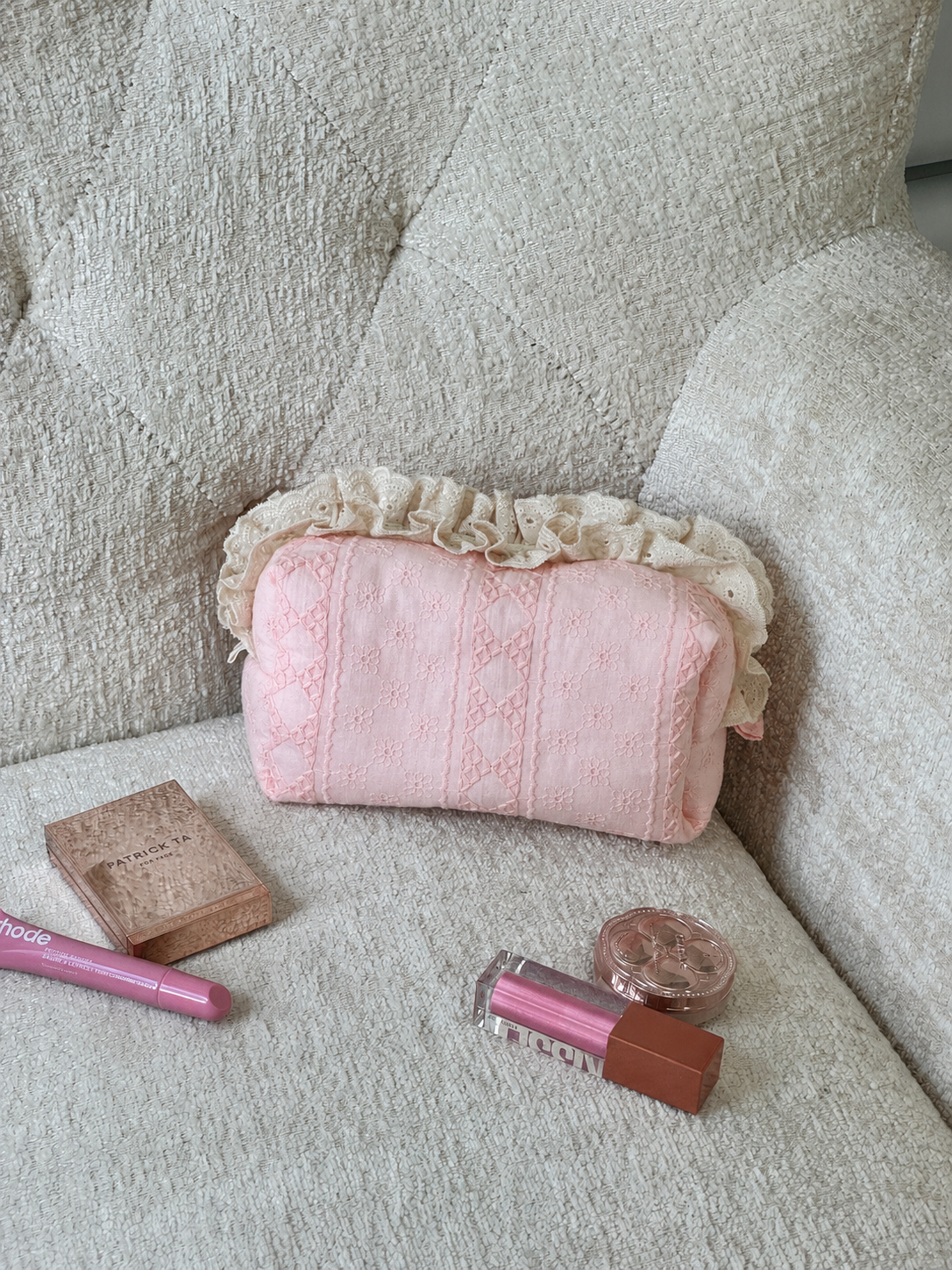 Makeup Pouch - Blush Lace