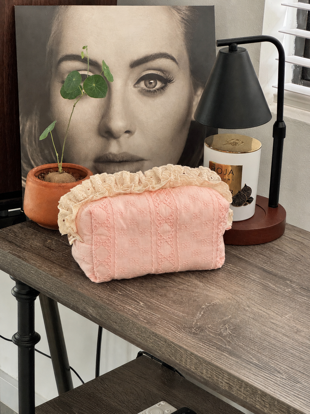 Makeup Pouch - Blush Lace